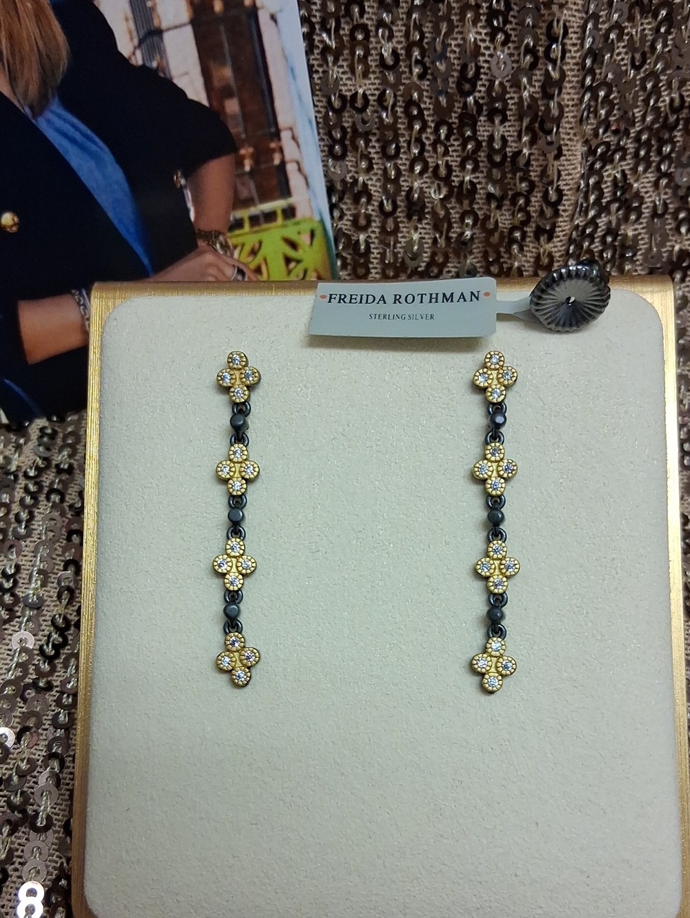Freida Rothman VISIONARY FUSION LINEAR DROP EARRINGS